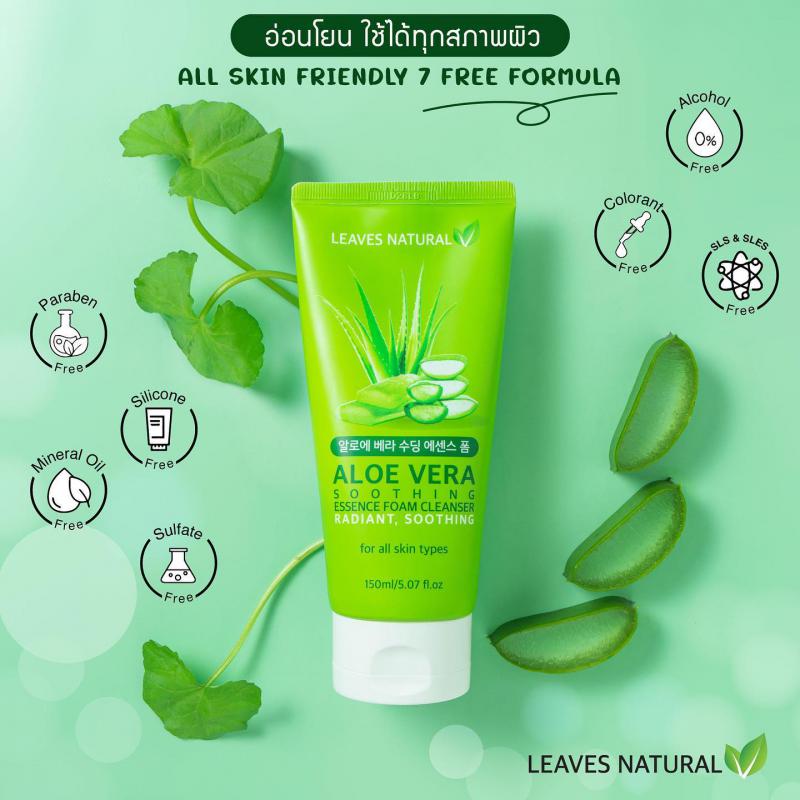 LEAVES NATURAL ALOE VERA SOOTHING ESSENCE FOAM CLEANSER