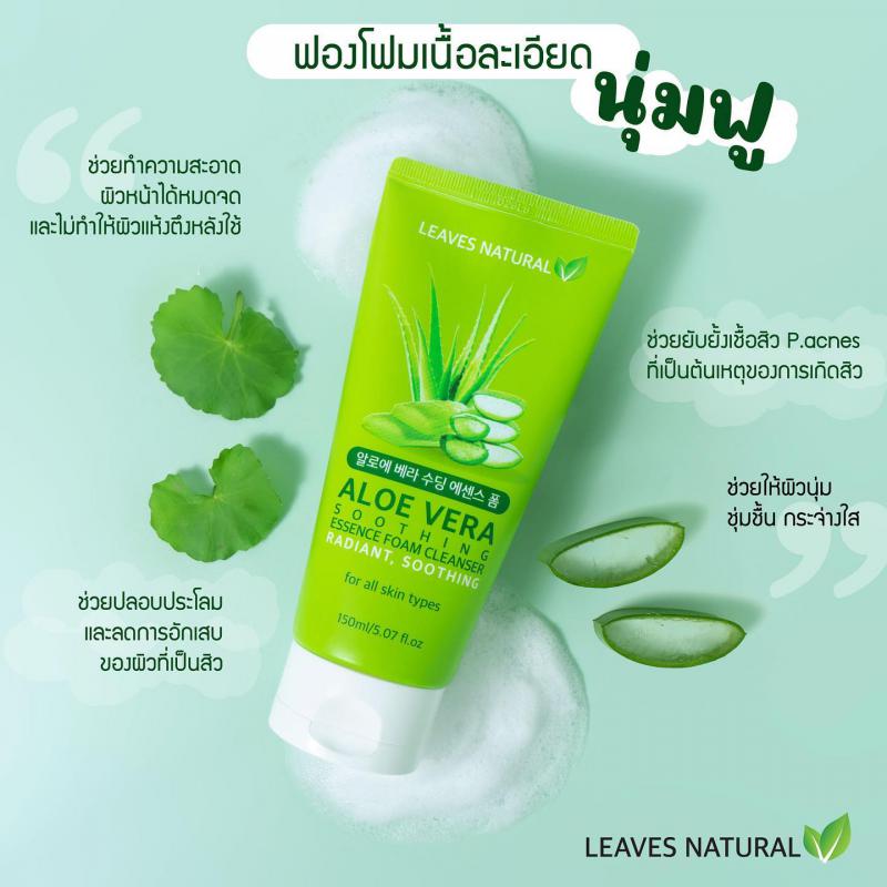 LEAVES NATURAL ALOE VERA SOOTHING ESSENCE FOAM CLEANSER